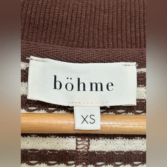 Bohme - Brown and Cream Striped Crewneck Sweater - Picture 4 of 5